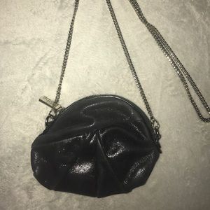 KOOBA Leather Black Crossbody with Silver Chain